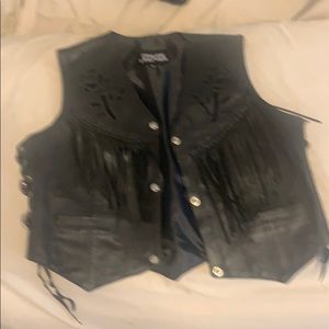 Women leather vest